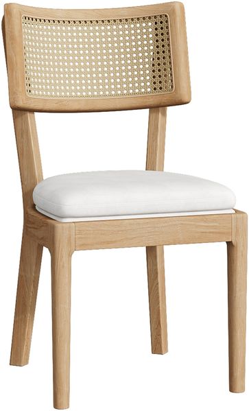 Massivholz Stuhl Set mit Rattan Rückenlehne & Leinenkissen, modernes Naturmöbel 4er Set Esszimmerstuhl Wohnzimmer,Holzfarbe Bild 8