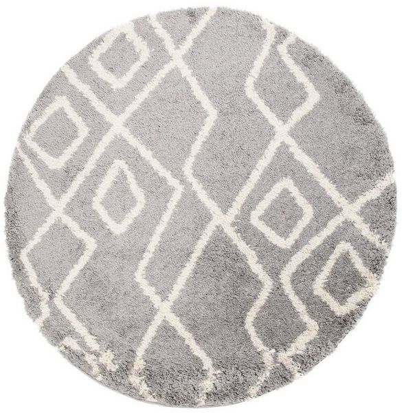 Tapiso Hochflor-Teppich BOHO, rund, Höhe: 40 mm, Wohnzimmer, Schlafzimmer, Design, Shaggy