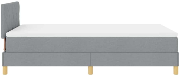 vidaXL LED Boxspringbett mit Matratze Hellgrau 120 x 200 cm Stoff 3342506 Bild 8