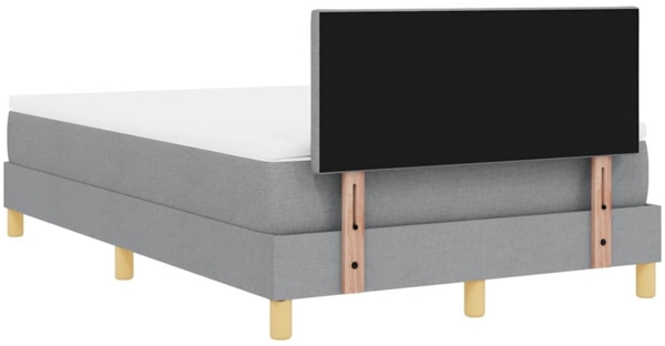 vidaXL LED Boxspringbett mit Matratze Hellgrau 120 x 200 cm Stoff 3342506 Bild 9
