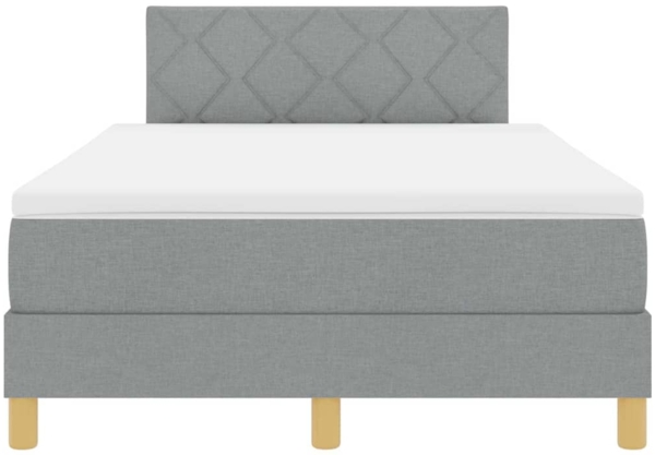 vidaXL LED Boxspringbett mit Matratze Hellgrau 120 x 200 cm Stoff 3342506 Bild 7