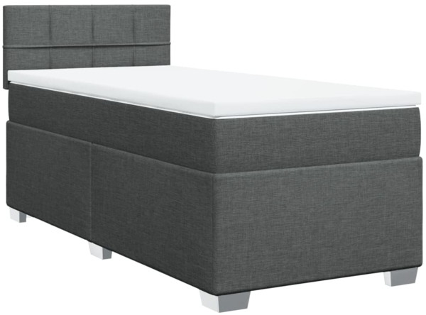 vidaXL Boxspringbett mit Matratze Dunkelgrau 100x200 cm Stoff 3285800