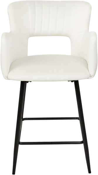Set mit 2 Barstühlen SANILAC Samtstoff Creme Bild 4