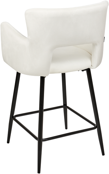 Set mit 2 Barstühlen SANILAC Samtstoff Creme Bild 6