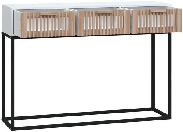 vidaXL Konsolentisch Weiß 105x30x75 cm Holzwerkstoff und Eisen 352106 Bild 5
