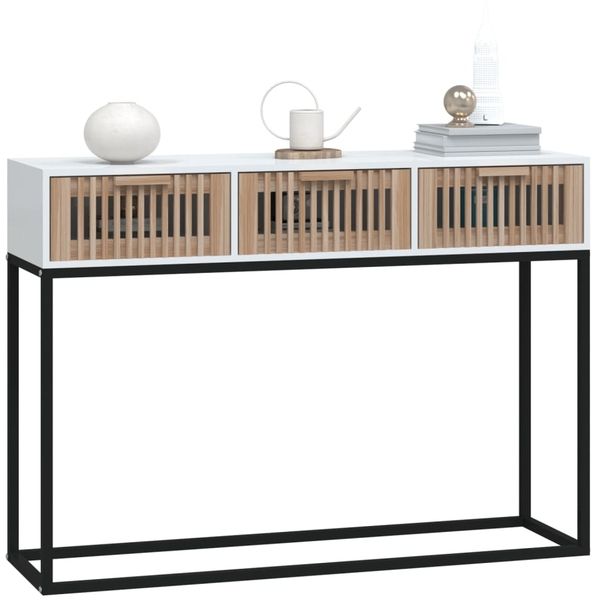 vidaXL Konsolentisch Weiß 105x30x75 cm Holzwerkstoff und Eisen 352106 Bild 3