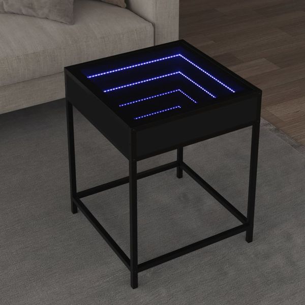 vidaXL Couchtisch mit Infinity-LED Schwarz 40x40x51 cm 847672