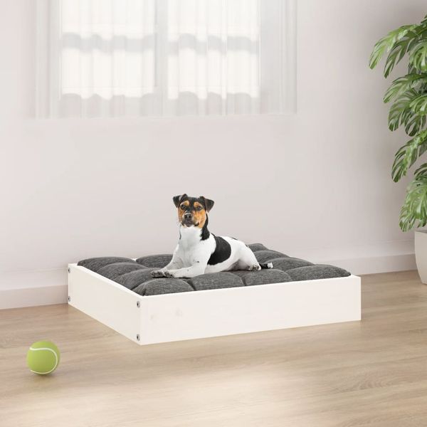 vidaXL Hundebett Weiß 51,5x44x9 cm Massivholz Kiefer 820847