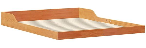 vidaXL Bettrahmen Wachsbraun 160 x 210 cm Massives Kiefernholz 873357 Bild 4
