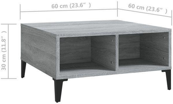 Couchtisch Grau Sonoma 60 x 60 x 30 cm Spanplatte [813168] Bild 6