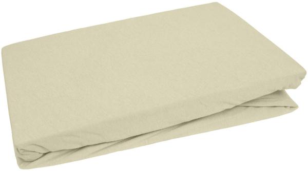 Bettwaesche-mit-Stil Jersey Spannbettlaken creme 140 – 160 x200cm Höhe bis 20cm