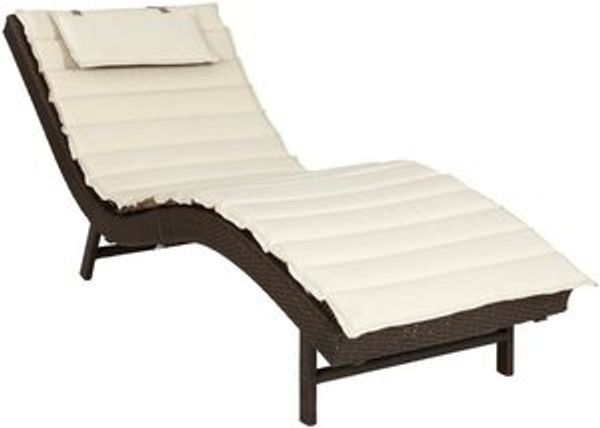 MERXX Gartenliege Piacenza, Polyrattan, braun, inkl. Wendeauflage Bild 6
