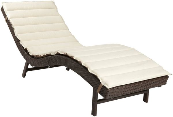 MERXX Gartenliege Piacenza, Polyrattan, braun, inkl. Wendeauflage Bild 2