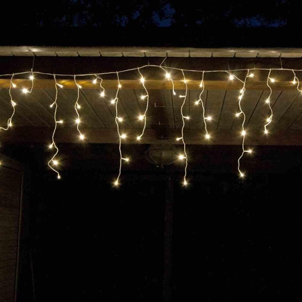 LED-Eisregen-Lichterkette 4 m 168 LED warmweiß IP44 Adapter