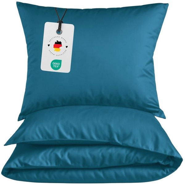 Carpe Sonno Bettwäsche Leichte Renforce Bettwäsche 135x200 155x220 Baumwolle Einfarbig Uni, Renforcé, 2 teilig, Uni Bettbezug 155x220 Petrol - Extra Leicht & Oeko-Tex