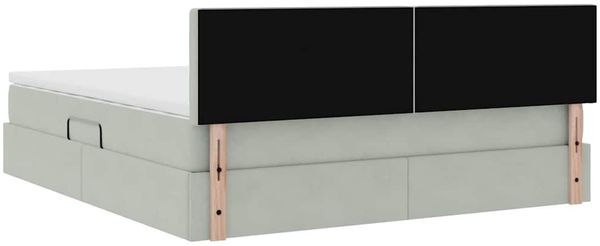 vidaXL LED-Speicherbett mit Matratze Hellgrau 160 x 200 cm Samt 3371523 Bild 12