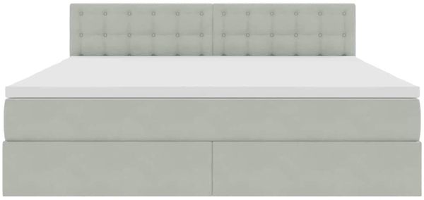 vidaXL LED-Speicherbett mit Matratze Hellgrau 160 x 200 cm Samt 3371523 Bild 8