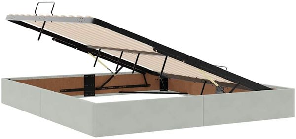 vidaXL LED-Speicherbett mit Matratze Hellgrau 160 x 200 cm Samt 3371523 Bild 7