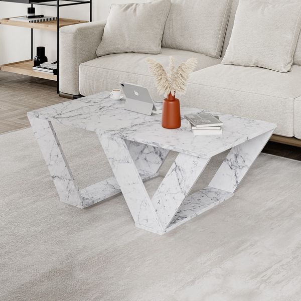 Couchtisch, 'Pipra', 40 x 60 x 110, Carrara-Marmor