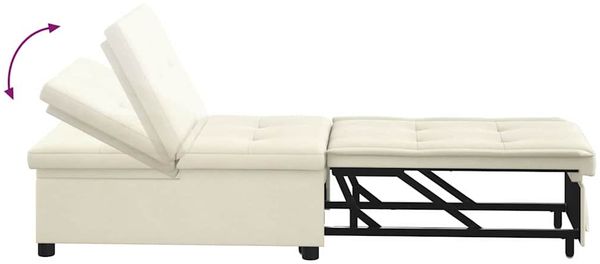 vidaXL Schlafsofa Creme 194 x 67 x 82 cm Samt 42008602 Bild 8