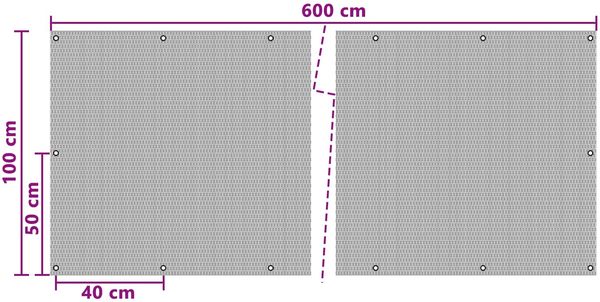 vidaXL Balkonsichtschutz mit Ösen Schwarz 42032657 Bild 5