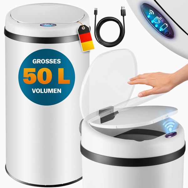 MONZANA® Sensormülleimer XXL weiß 50L