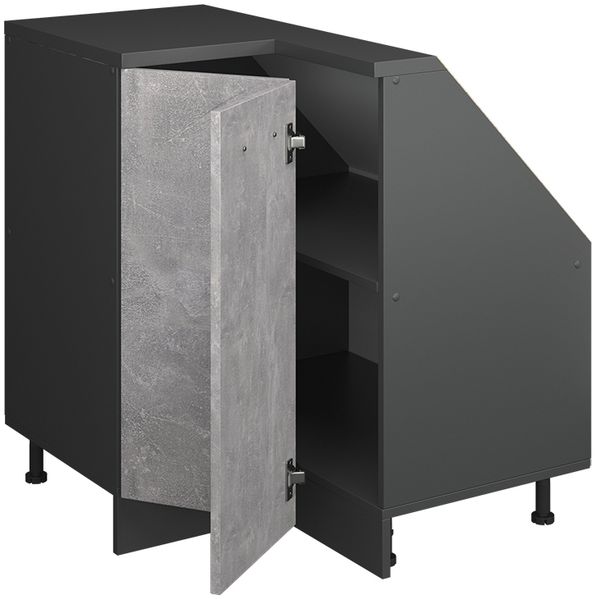 Dachschrägenschrank Eckschrank Rion Beton/Anthrazit 75.6 x 81.6 cm mit 1 Tür Vicco Bild 4