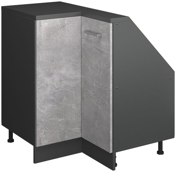 Dachschrägenschrank Eckschrank Rion Beton/Anthrazit 75.6 x 81.6 cm mit 1 Tür Vicco