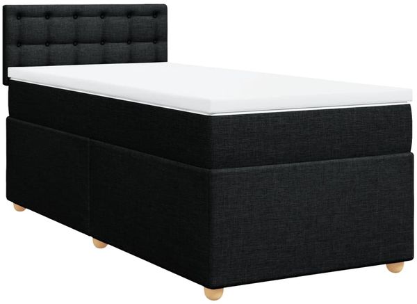 vidaXL Boxspringbett mit Matratze Schwarz 80x200 cm Stoff 3288823 Bild 3