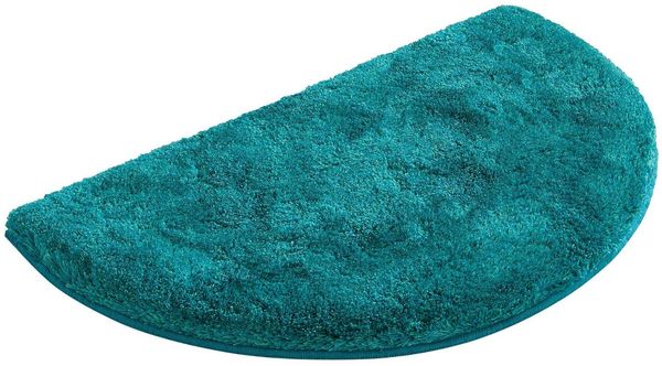 Grund Badematte Melos, Badvorleger, Badezimmer Teppich, sehr weich, Höhe 27 mm, rutschhemmend beschichtet, fußbodenheizungsgeeignet, Kunstfaser, halbrund, melierte Optik, sehr weicher Flor, Melange-Effekt, Made in Europe