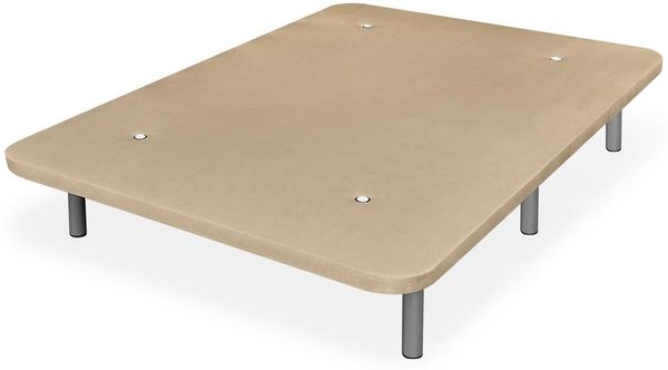 Somnia Descanso - Extra Robustes 3D-Polsterbett mit großer Stabilität und 5 Querstangen + 6 Metallfüße mit Gewinde von 25 cm, 150x190, Beige