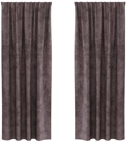 vidaXL Samtvorhänge mit Vorhängen 2 pcs Braun 225 x 140 cm Samt 4107695