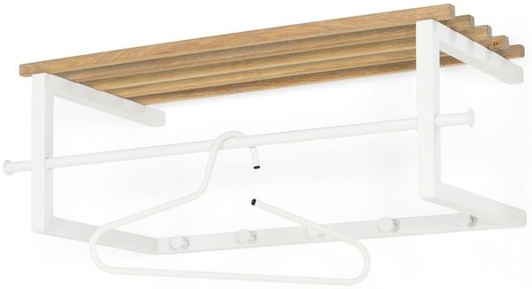 Garderobe Wandgarderobe MARCO Metall Weiß mit Hutablage von Spinder