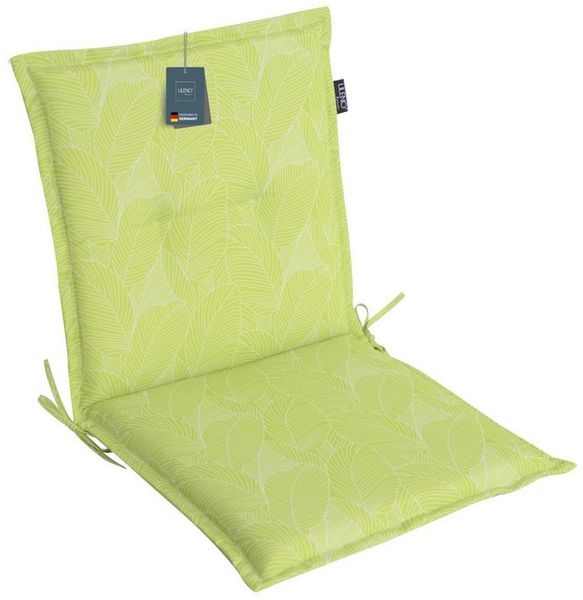 LILENO HOME Polsterauflage Niedriglehner, bequeme Sitzauflage für Gartenstühle, Stuhlkissen, (1 St, 1er Set), Gartenstuhl Auflage Blätter Grün, Sitzpolster waschbar
