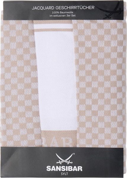 Sansibar Sylt Geschirrtuch Geschirrtücher-Set, 3-tlg, 50x70 cm, 100% Baumwolle, Premium Qualität, (Set, 3x Geschirrtuch, 50x70 cm, zwei verschiedene Designs), Jacquardgewebe, zwei verschiedene Motive