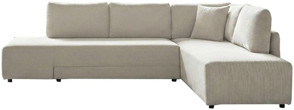 KAWOLA Schlafsofa SADIRA Ecksofa Cord cremeweiß Recamiere rechts 89 x 209 x 288 cm Bild 3