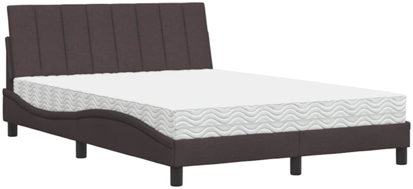 vidaXL Bett mit Matratze "Hanko" Dunkelbraun 120x200 cm Stoff 3310520