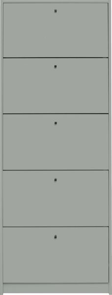 Mäusbacher Flap Schuhschrank mit 5 Klappen 60 x 168 x 16 cm Pine green matt lack
