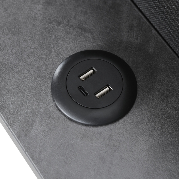 Polsterbett 160x200 cm mit LED Kopfteil,USB & Typ-C Ladefunktion,Stauraum & Gasdruckfeder,Grau Bild 10