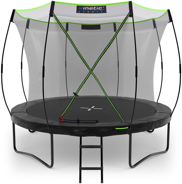 KINETIC SPORTS Premium Outdoor Trampolin 'Ultimate Pro' für Kinder und Erwachsene, AirMAXX Sprungtuch, mit Leiter, Fieberglas, bis zu 160 kg, Kürbis-Design, Ø 244 cm
