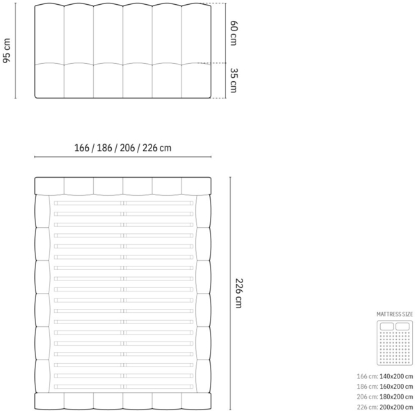 Micadoni Stauraumbett mit Kopfteil Lupine Strukturierter Stoff Moly Anthrazit 160x200 Bild 7