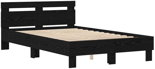 vidaXL Bettrahmen Schwarz Eichen-Optik 120 x 190 cm Holzwerkstoff 3333959 Bild 4