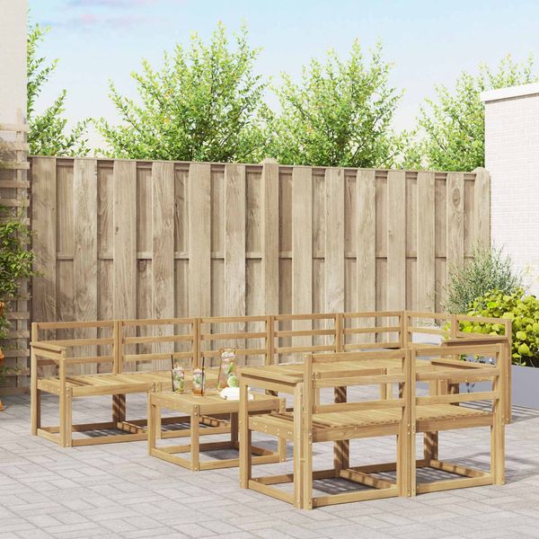 vidaXL Outdoor-Sofagarnitur 9 pcs Weiß Massivholz Akazie 3387828