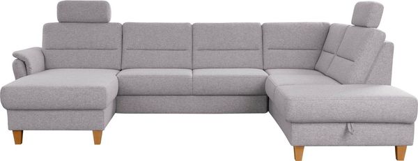 Home affaire Wohnlandschaft Palmera U-Form, B: 308 cm, optional Bettfunktion & Bettkasten, Federkern