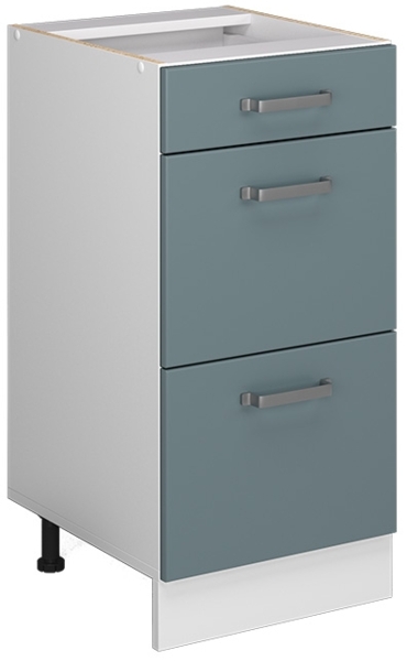 Unterschrank R-Line Blau-Grau 40 cm mit Schubladen, ohne Arbeitsplatte Vicco