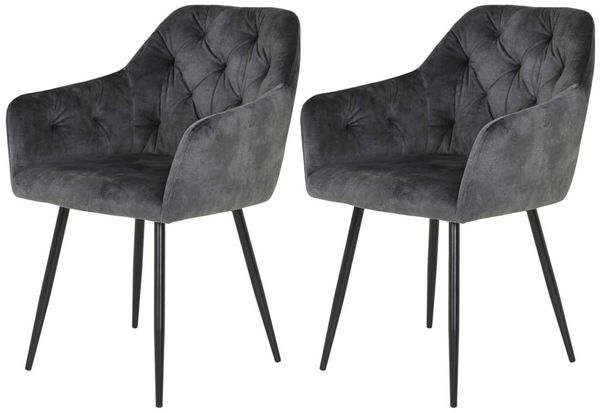 2er Set Sesselstuhl Tina - Anthrazit
