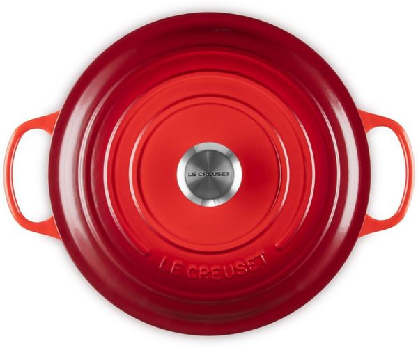Le Creuset Signature Gusseisen-Bräter mit Deckel, Für alle Herdarten und Induktion geeignet, Rund, Kirschrot, 28,0 cm, 6.7 Bild 2