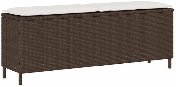 vidaXL Gartenbank mit Kissen Braun 110x30x40,5 cm Poly Rattan 4104155