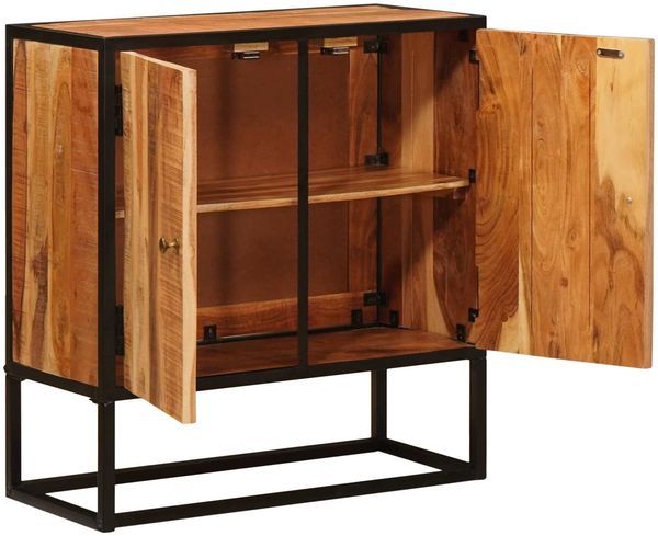 Sideboard, Kommode mit Tür Beta Natur 70 x 30 x 75 cm Massives Akazienholz