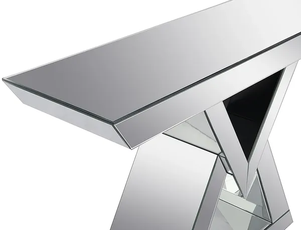 Vente-unique - ISIDA Konsole Glas Silberfarben - B 36 cm x H 80 cm x L 120 cm Bild 4